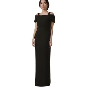 dark gold dress for wedding Gold Sequins Black Chiffon Bridesmaid Dresses Ruffles V-Neck Floor Length main image 0